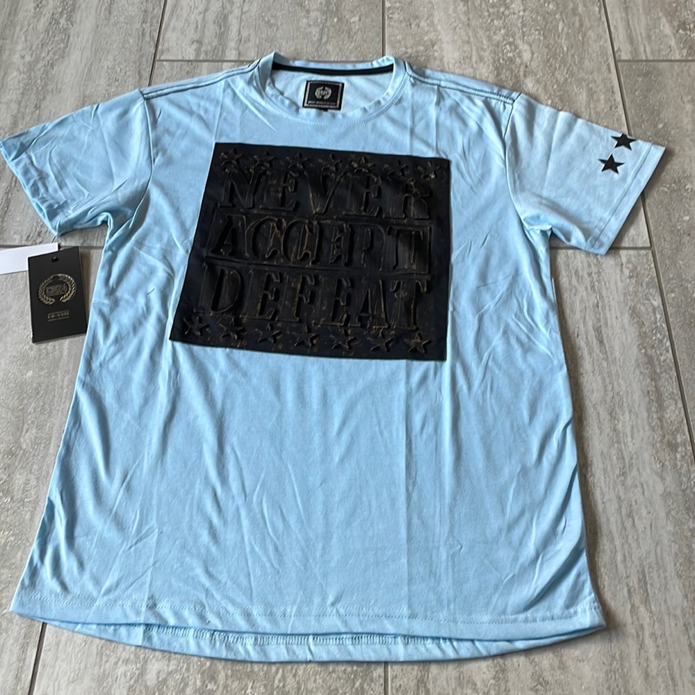 CR24 Medium blue,3stars on left sleeve NEVER ACCEPT DEFEAT patch infront for men